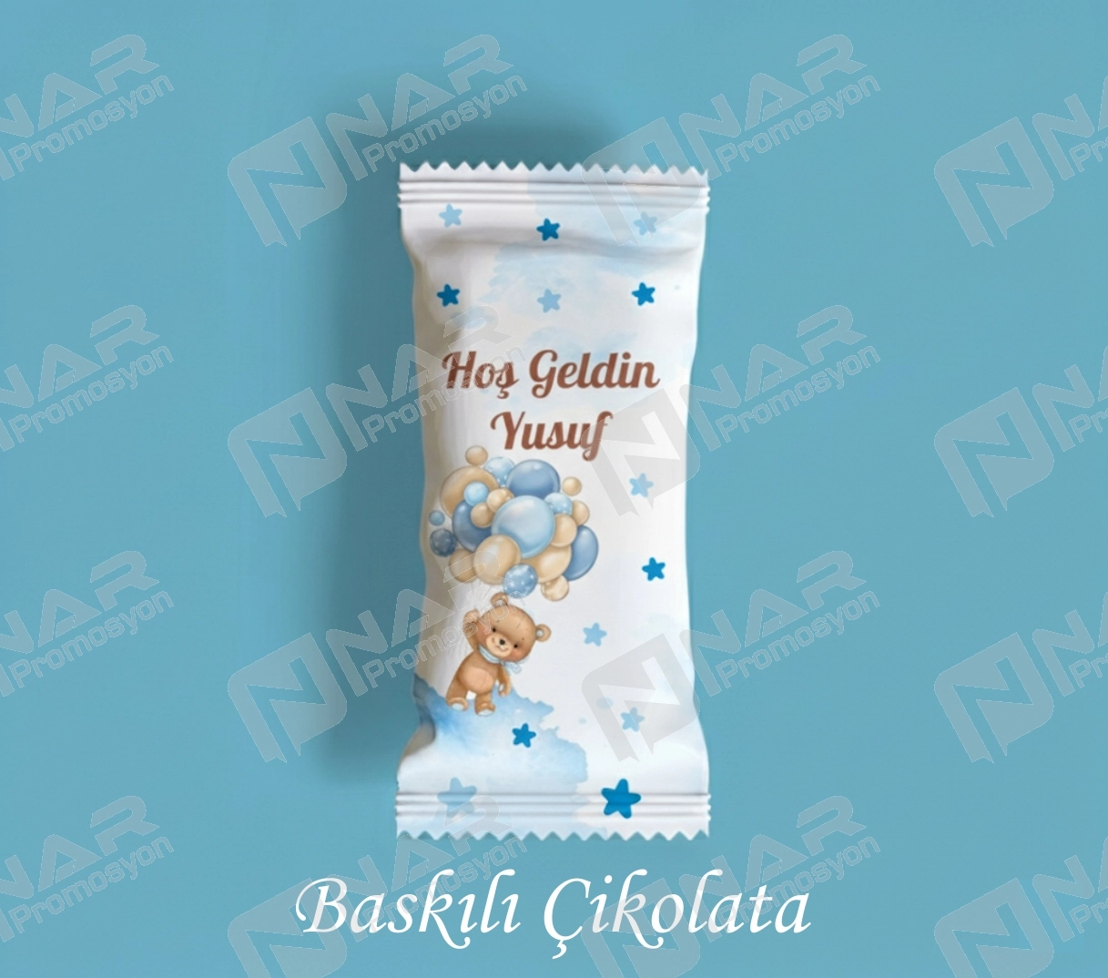 Kişiye Özel Baskılı 20 Adet 9,5 x 4,5 cm Madlen Çikolata  – Doğum Günü ve Özel Gün Hediyelik