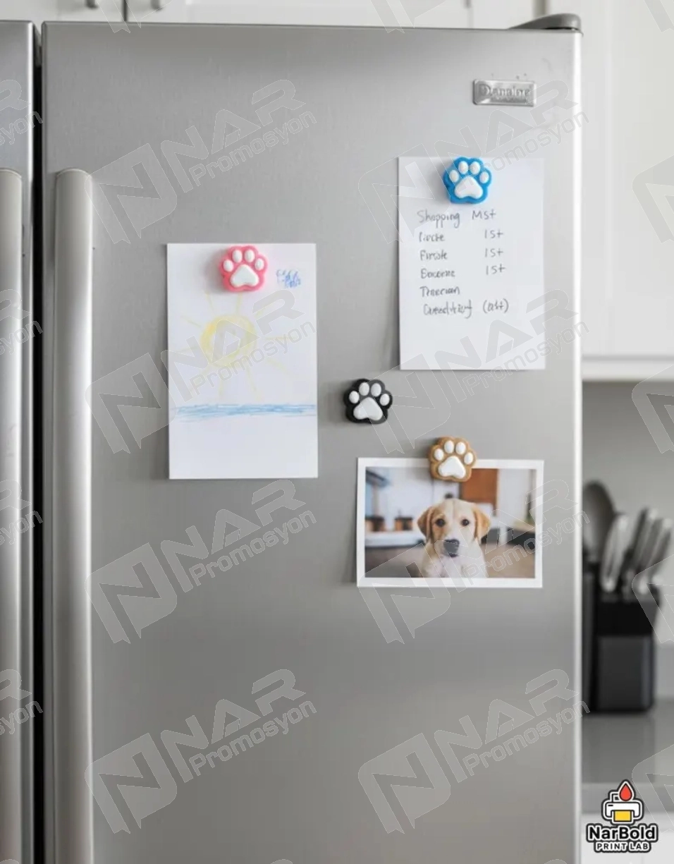 Mıknatıslı Kedi, Köpek Patisi Dekor Ürünü - Karışık Renkli