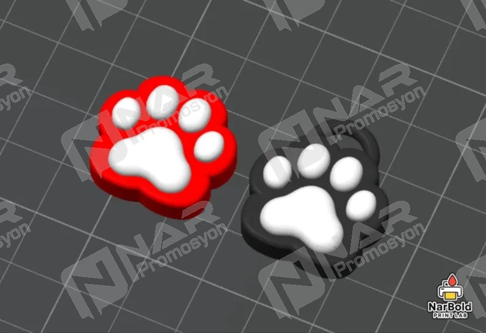 Mıknatıslı Kedi, Köpek Patisi Dekor Ürünü - Karışık Renkli