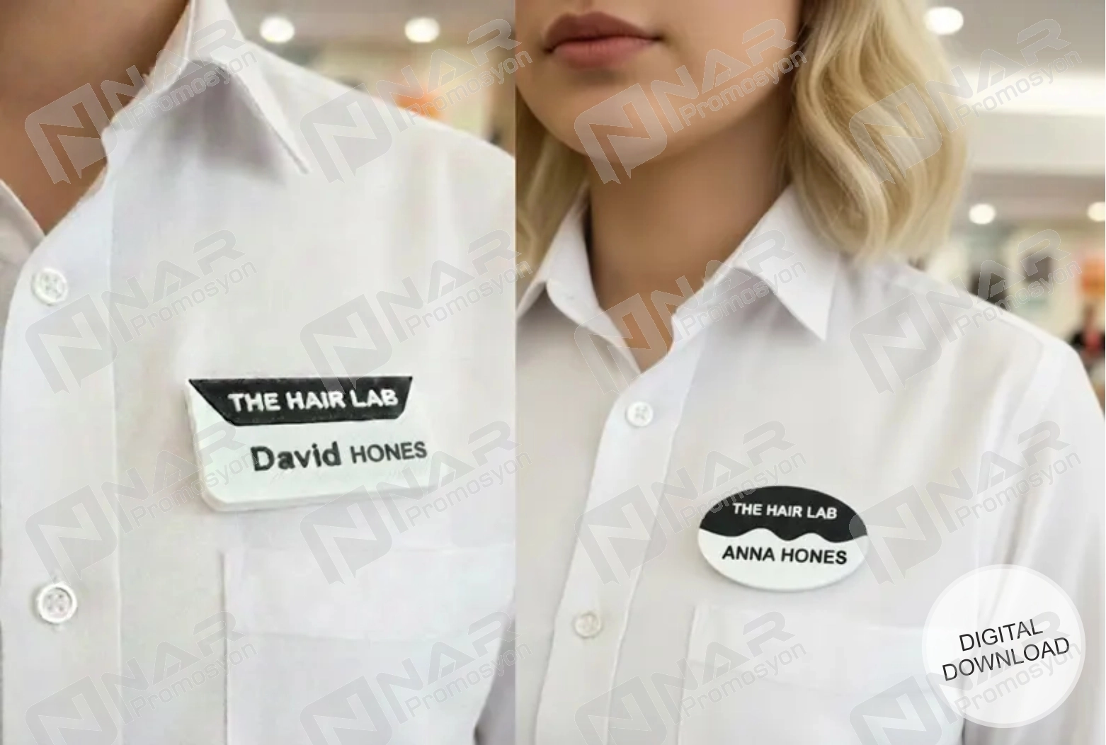 Elips Yaka İsimliği 5x3 cm