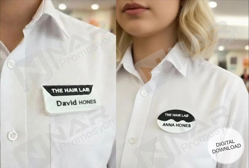 Dikdörtgen Yaka İsimliği 6 x 3 cm