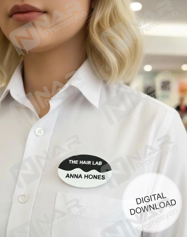 Elips Yaka İsimliği 5x3 cm