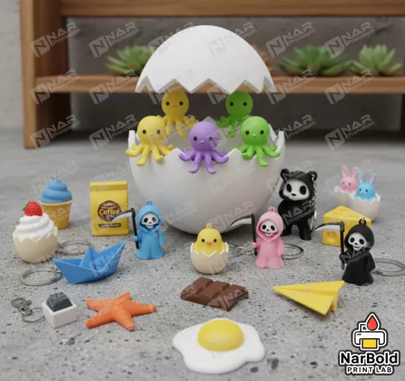 Sürpriz Yumurta İçinden Çıkan Anahtarlık | Clicker Basmalı veya Klasik Model | Eğlenceli Hediye & Koleksiyon