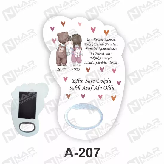 Doğum Günü Ayak Açacak Magnet - Özel Gün Sünnet, Nişan, Söz, Kına, Mevlid Hediyelik Magnetler