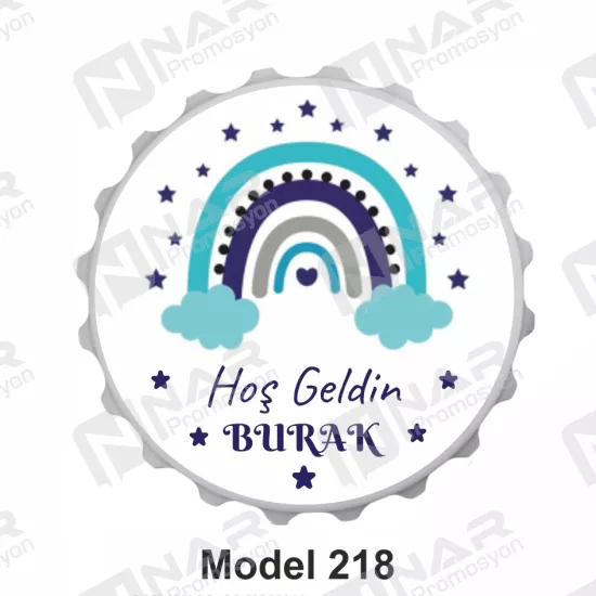 Doğum Günü 70 mm Yuvarlak  Açacak Magnet - Özel Gün Sünnet, Nişan, Söz, Kına, Mevlid Hediyelik Magnetler