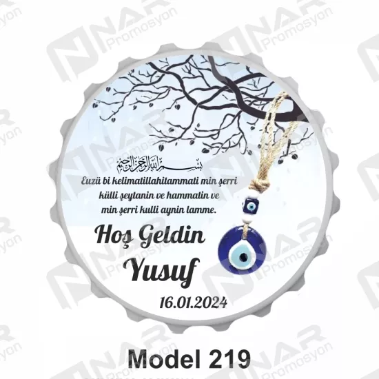Doğum Günü 70 mm Yuvarlak  Açacak Magnet - Özel Gün Sünnet, Nişan, Söz, Kına, Mevlid Hediyelik Magnetler