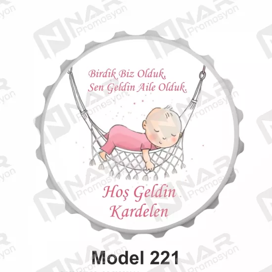 Doğum Günü 70 mm Yuvarlak  Açacak Magnet - Özel Gün Sünnet, Nişan, Söz, Kına, Mevlid Hediyelik Magnetler