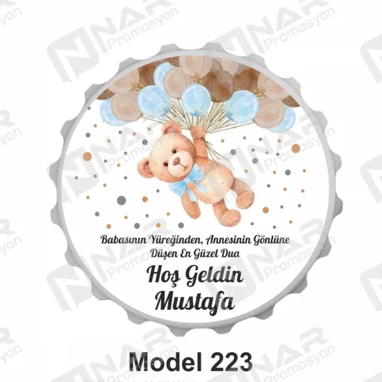 Doğum Günü 70 mm Yuvarlak  Açacak Magnet - Özel Gün Sünnet, Nişan, Söz, Kına, Mevlid Hediyelik Magnetler