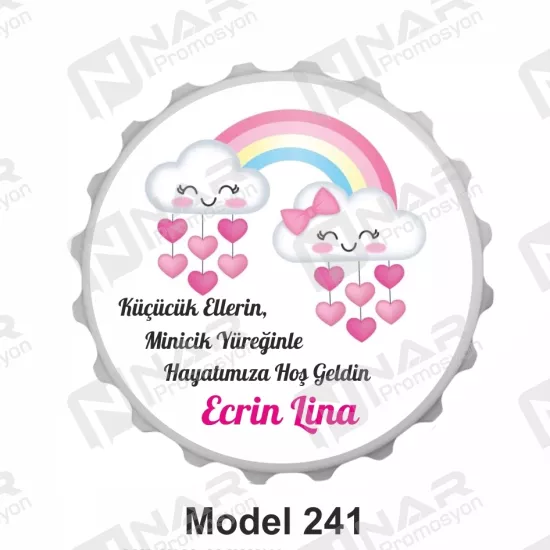 Doğum Günü 70 mm Yuvarlak  Açacak Magnet - Özel Gün Sünnet, Nişan, Söz, Kına, Mevlid Hediyelik Magnetler