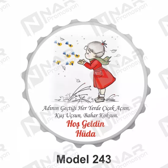 Doğum Günü 70 mm Yuvarlak  Açacak Magnet - Özel Gün Sünnet, Nişan, Söz, Kına, Mevlid Hediyelik Magnetler