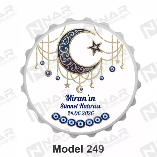 Doğum Günü 70 mm Yuvarlak  Açacak Magnet - Özel Gün Sünnet, Nişan, Söz, Kına, Mevlid Hediyelik Magnetler