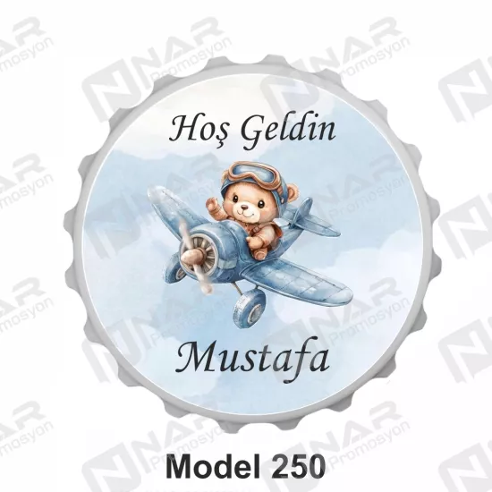 Doğum Günü 70 mm Yuvarlak  Açacak Magnet - Özel Gün Sünnet, Nişan, Söz, Kına, Mevlid Hediyelik Magnetler
