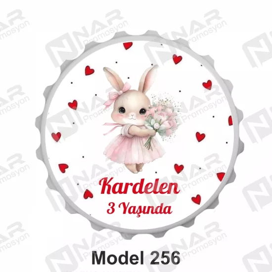 Doğum Günü 70 mm Yuvarlak  Açacak Magnet - Özel Gün Sünnet, Nişan, Söz, Kına, Mevlid Hediyelik Magnetler