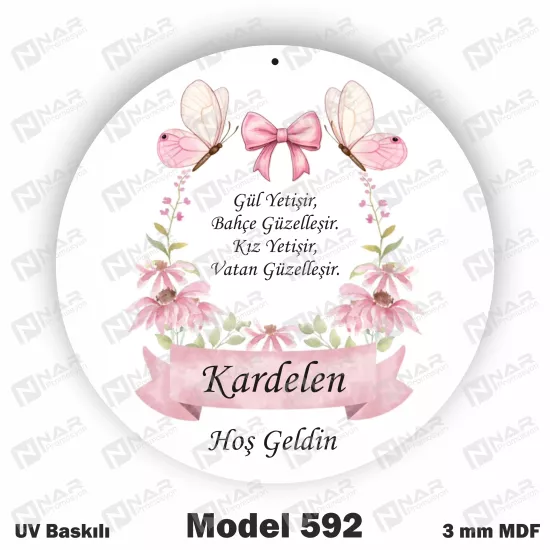 3 mm MDF’den Uv Baskılı Kapı Süsleri