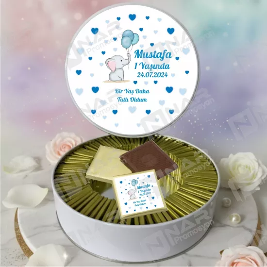 Metal Kutulu Baskılı Madlen Çikolata