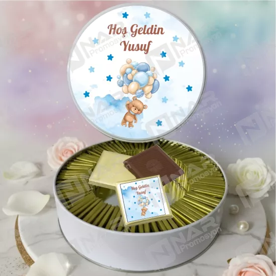 Metal Kutulu Baskılı Madlen Çikolata