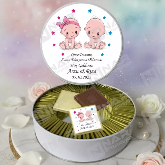 Metal Kutulu Baskılı Madlen Çikolata