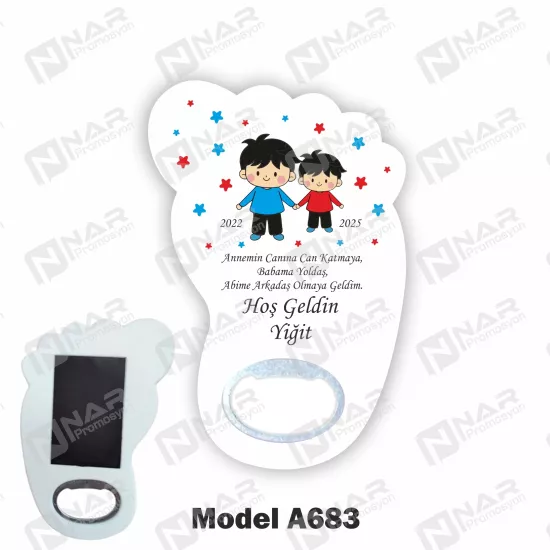Doğum Günü Ayak Açacak Magnet - Özel Gün Sünnet, Nişan, Söz, Kına, Mevlid Hediyelik Magnetler