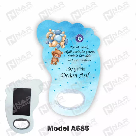Doğum Günü Ayak Açacak Magnet - Özel Gün Sünnet, Nişan, Söz, Kına, Mevlid Hediyelik Magnetler