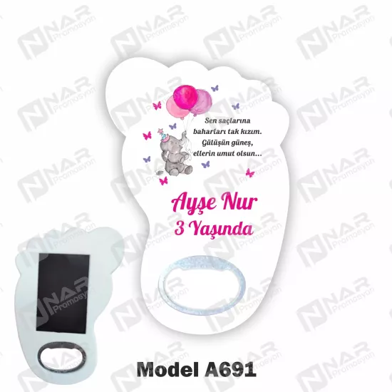 Doğum Günü Ayak Açacak Magnet - Özel Gün Sünnet, Nişan, Söz, Kına, Mevlid Hediyelik Magnetler