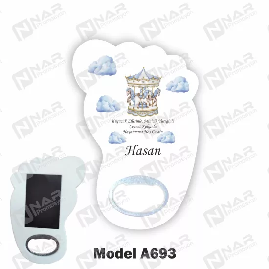 Doğum Günü Ayak Açacak Magnet - Özel Gün Sünnet, Nişan, Söz, Kına, Mevlid Hediyelik Magnetler