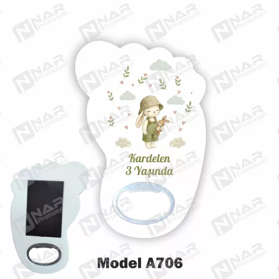 Doğum Günü Ayak Açacak Magnet - Özel Gün Sünnet, Nişan, Söz, Kına, Mevlid Hediyelik Magnetler